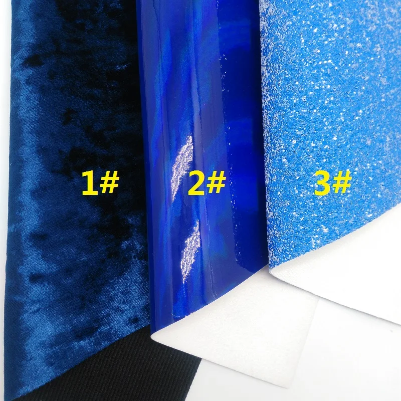 Синяя блестящая ткань, Переливающаяся ткань из искусственной кожи, бархатный лист ткани для луков A4 Размер " x 11" Мерцание Ming XM124