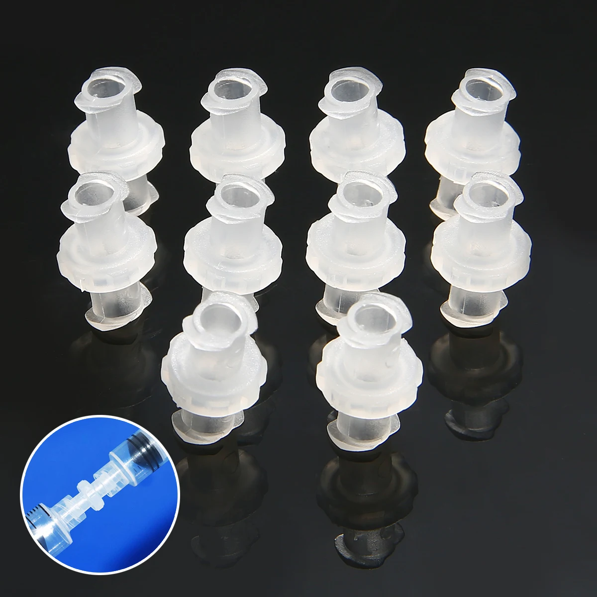 10Pcs Plastic Female to Female Coupler Luer Syringe Connector Transparent For Pneumatic Parts