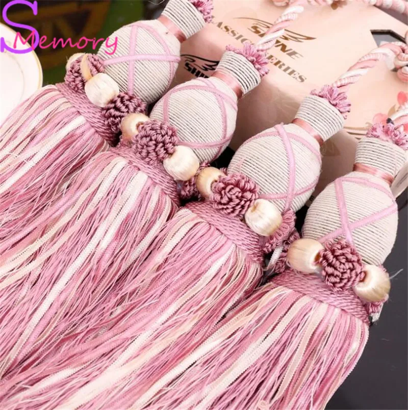 Bead Applique ball European curtain tassels hanging ball tie strap
