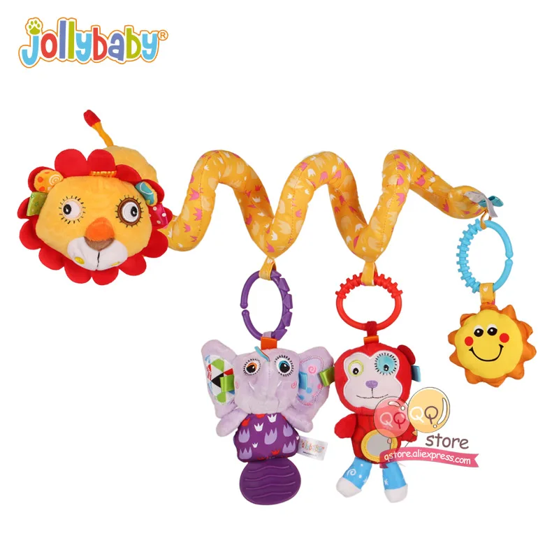 Новинка Jollybaby, мягкие плюшевые спиральные детские игры, коляска, автомобиль, орнамент для сиденья, детская кроватка, подвесные декоративные игрушки для детей, игровой коврик, аксессуары