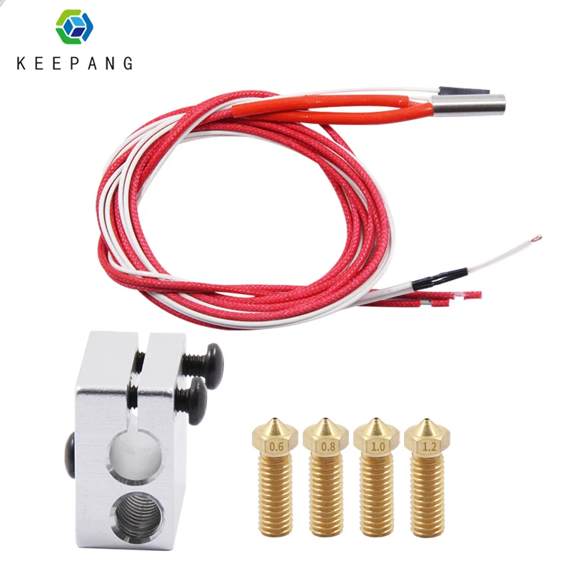 KeePang 1 Set 3D Printer Heated Block Cartridge Heater Nozzle V5 V6