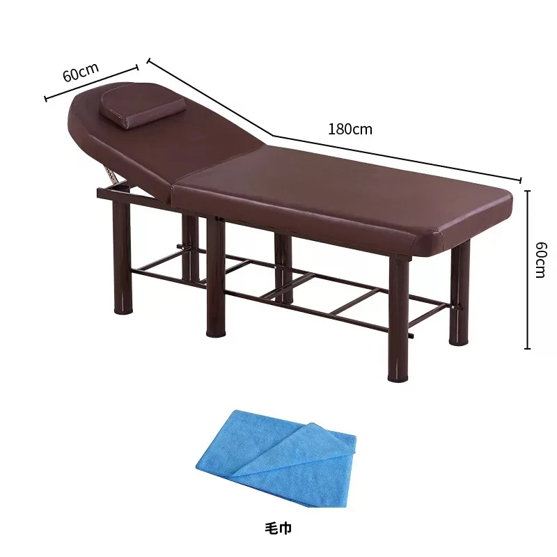 Модные стабильные профессиональные СПА массажные столы Складная салонная мебель PU кровать Толстая красота массаж тату стол - Цвет: Color-2(180x60cm)