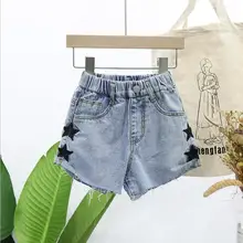 Новинка года,, джинсовые шорты с дырками для девочек, летние модные шорты для девочек 3-8 лет, B675