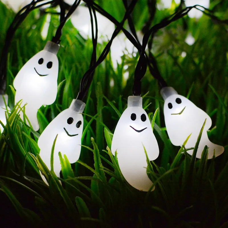 

20 Led Ghost Solar String Lights Halloween Outdoor Waterproof Solar Power Light for Garden Patio Yard Christmas Parties