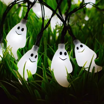 

20 Led Ghost Solar String Lights Halloween Outdoor Waterproof Solar Power Light for Garden Patio Yard Christmas Parties