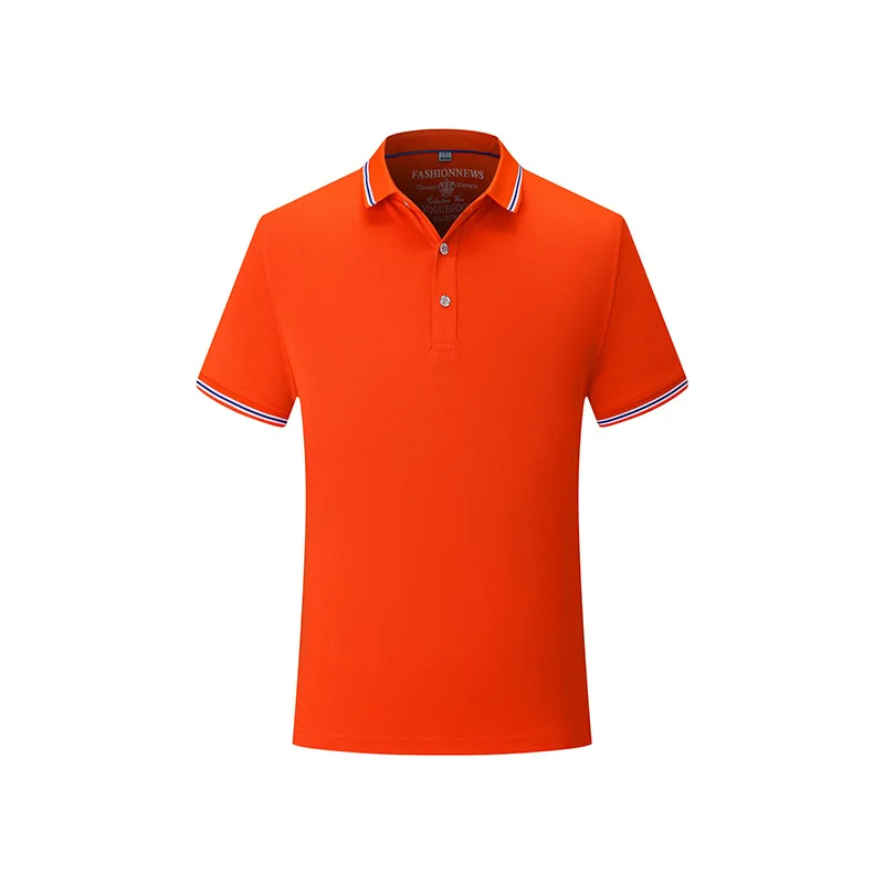 Рубашка для бадминтона с коротким рукавом мужские деловые повседневные однотонные летние рубашки поло быстросохнущие однотонные теннисные Поло Топ Спортивная тренировочная рубашка - Цвет: Оранжевый