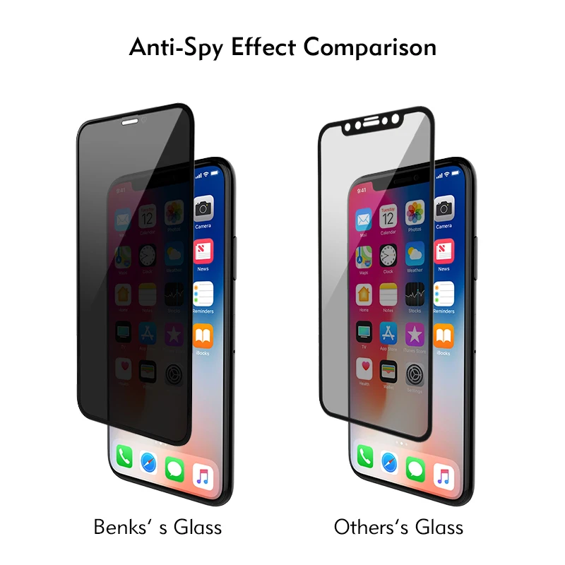 Антишпионское закаленное стекло для iPhone X 10 защита экрана Benks OKR + PRO 0 3 мм полное
