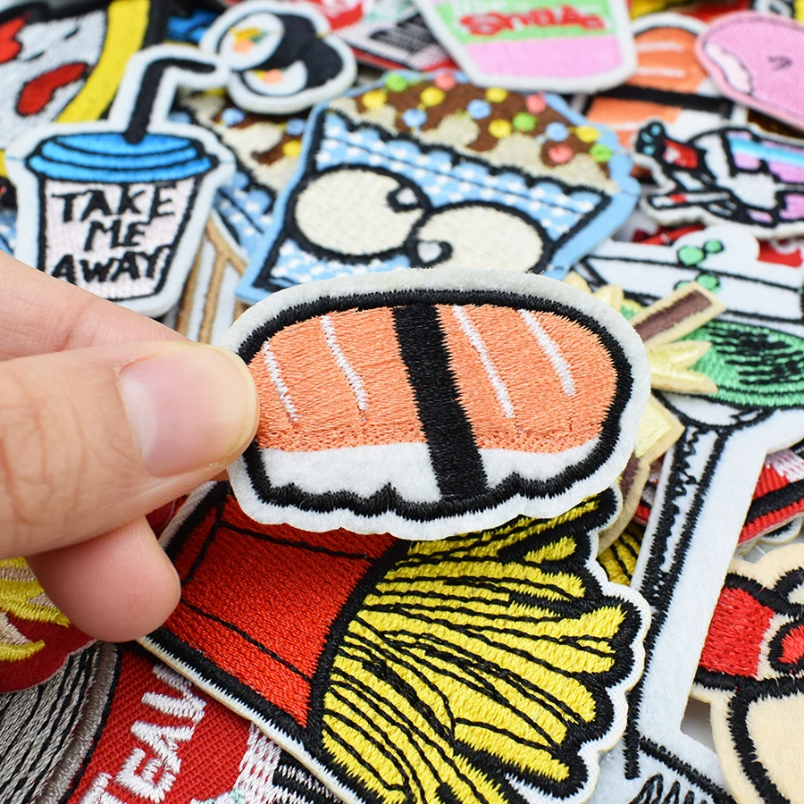 מוצר Diy food and drink patches for clothing iron embroidered patch