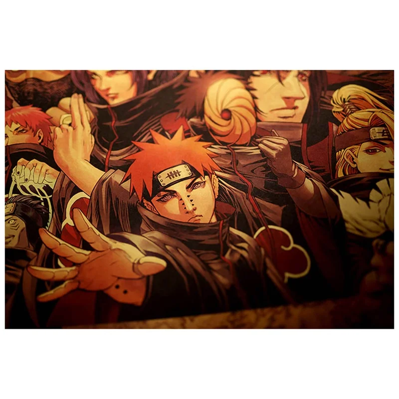 Наруто Шипуден аниме игра плакат искусство фотообои 51x35 см Sasuke Настенная картина