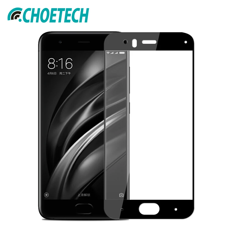 CHOETECH для Xiao mi 6 протектор экрана 2.5D полное покрытие 9 H Твердость Закаленное стекло