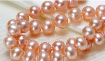 

elegant 8mm south sea gold pink pear necklace 18inch