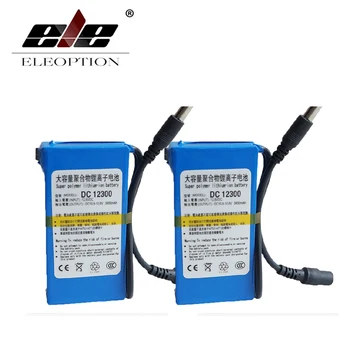 

ELEOPTION 2PCS Portable DC12300 DC 12V 3000mAh Li-ion Super Rechargeable Battery Pack with Plug For transmitter CCTV camera