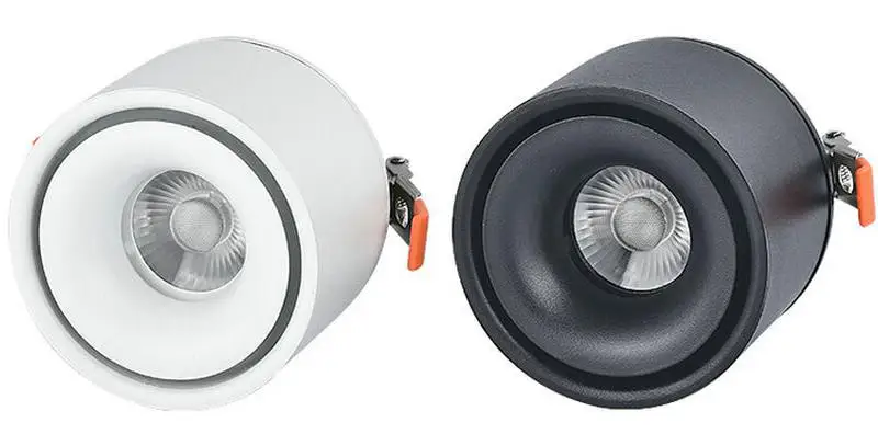 Graus de Rotação Levou para Baixo Luz de Teto Levou Rodada Downlight w Ac110v 15 Alumínio 220 v Recessed Spot Luz 360 10 7 V LEVOU Para Baixo Luz de Teto Recessed Spot luz