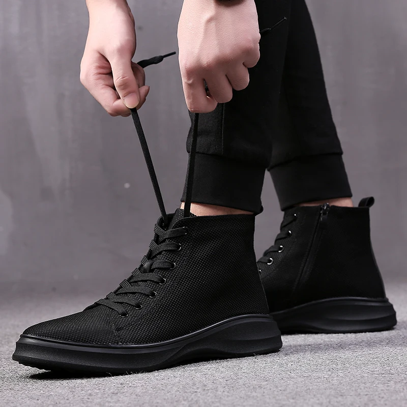 Genuínas Livre Masculina Preto Ar Respirável Lace Ao Topo Superior Sapatos Botas De Homens up Marca Primavera Mycoron 2018 outono Alta RwU7Z