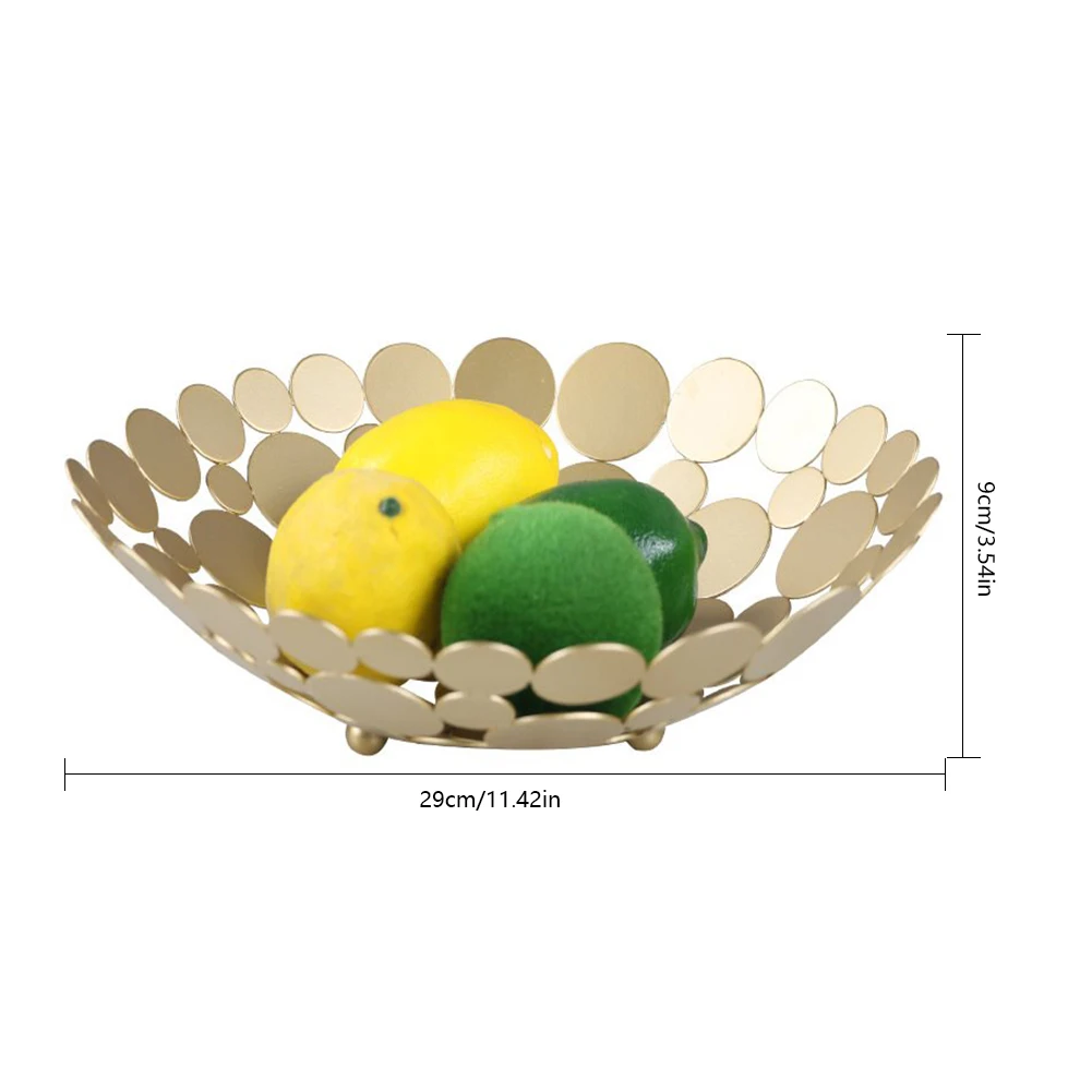 Металлическая столешница, корзина для фруктов, большая круглая декоративная настольная подставка для центрального букета, подставка для фруктов, овощей, хлеба, конфет, 11,6 дюймов