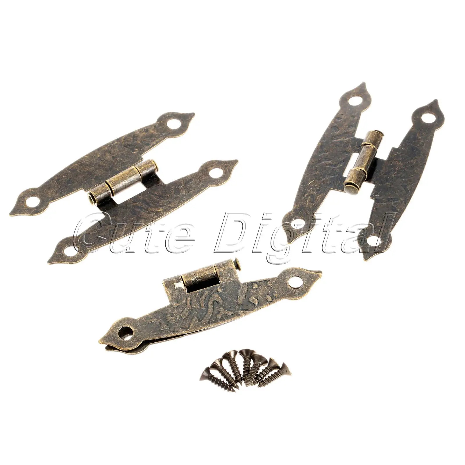 8pcs Alloy Antique Bronze Door Butt Hinges Furniture Kitchen Bedroom