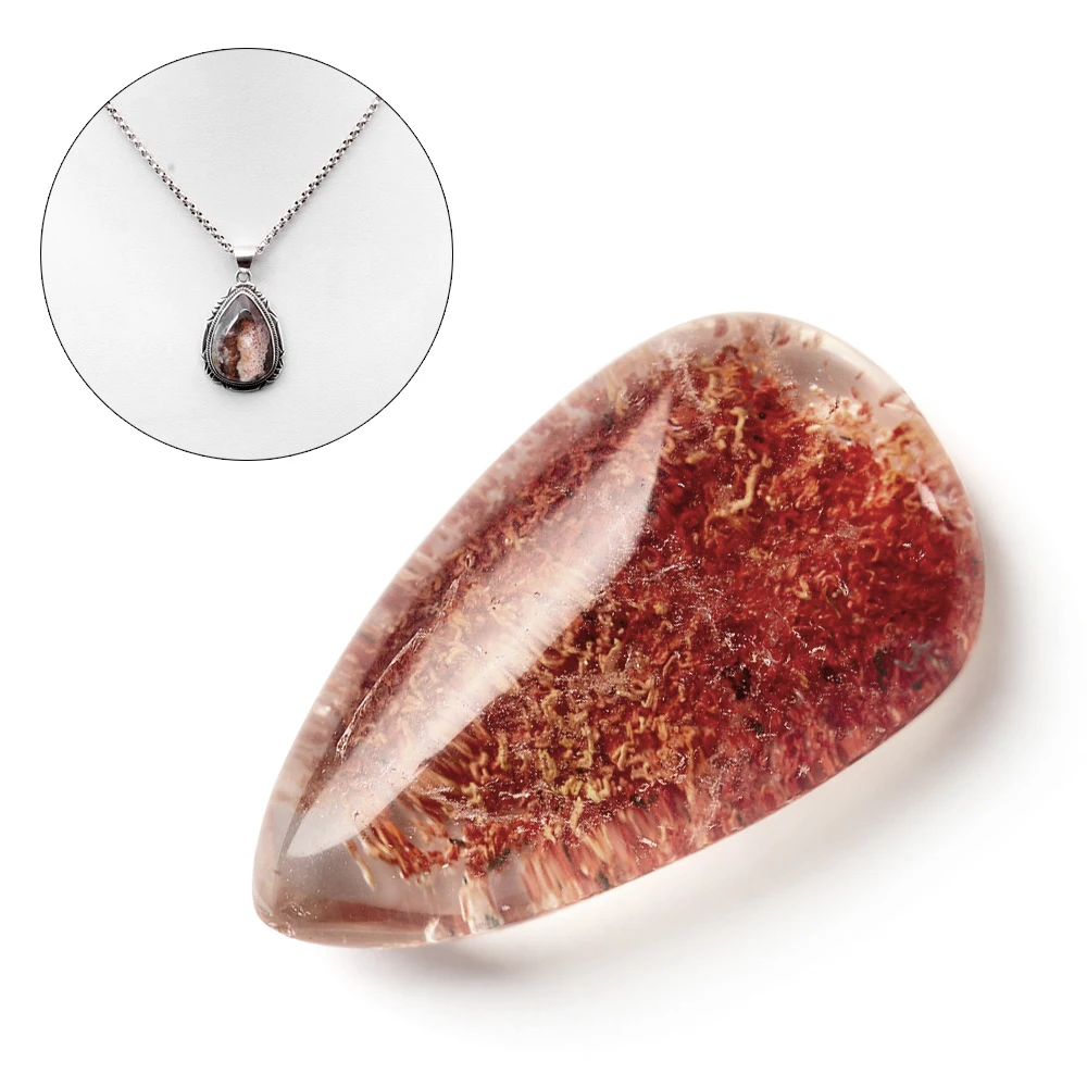 

2Pcs Random Color Gemstone Natural Ghost Crystal Phantom Stone Healing Ornament Pendant Quartz Colorful Healing Stone Home Decor
