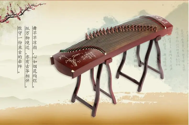 

125cm child used professional 21 stringed Chinese zither 3/4 size mini Guzheng Professional digging inlays solid Gu zheng zither