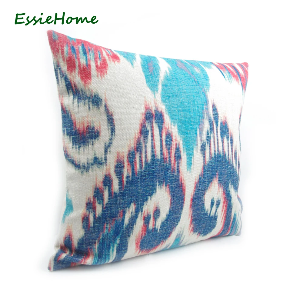 Essie Home, прямая с фабрики; High-End цифровая печать темно-синий Ikat Пейсли расцветка наволочки для подушек для дивана Винтаж
