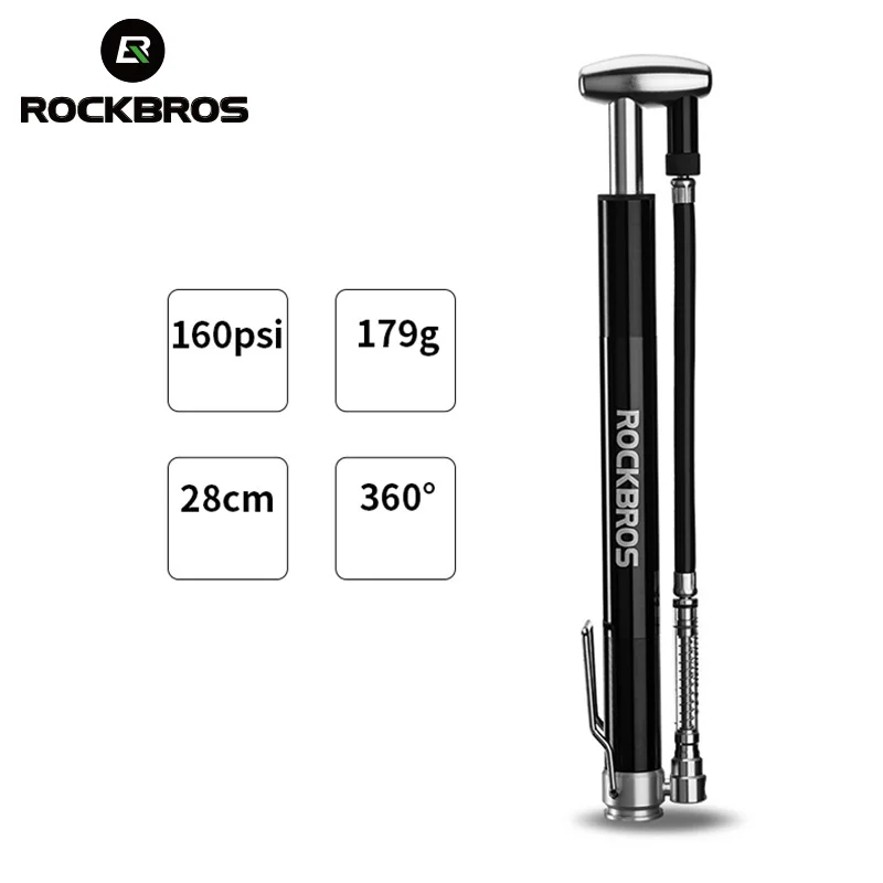 

ROCKBROS Bicycle Bike Pump Aluminum Alloy Cycling Pump Air Inflator Schrader & Presta Valve Road MTB Bike Accessories Tire Tool