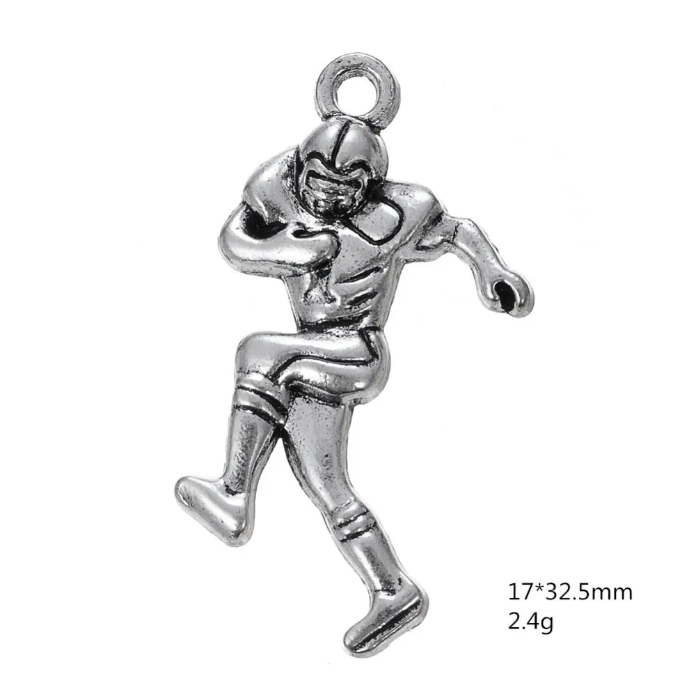 New 2021 Jewelry Football Player Figure Charms Sports Fan Charm For