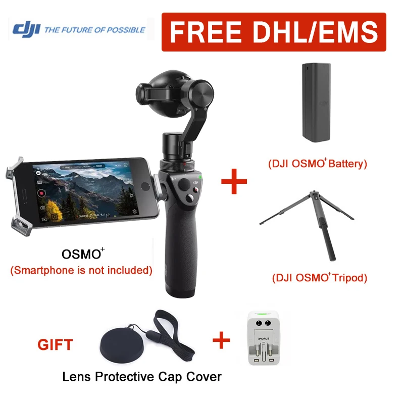 

DJI OSMO/OSMO Plus Handheld 4K Camera With DJI FM-15 Flexi Microphone and Stabilizer Original phantom 3 3-Axis Gimbal  Free Gift