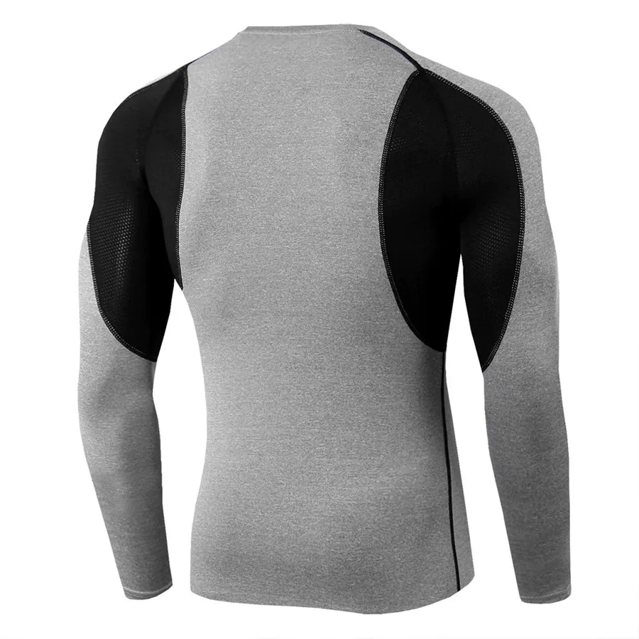 Компрессионные Мужские рубашки Rashgard с длинным рукавом для бодибилдинга, дышащие сетчатые спортивные футболки для бега, футболки для фитнеса, футболки для спортзала
