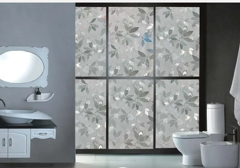 

New Type 3D Static Cling Semi-Transparent Leaves Decorative Privacy Etched Glass Window Film Vinyl 29x300cm