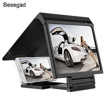 

Besegad 3D Mobile Cell Phone Movie Videos Display Screen Amplifier Magnifier for Desktop Phone Stand Holder Bracket Camping