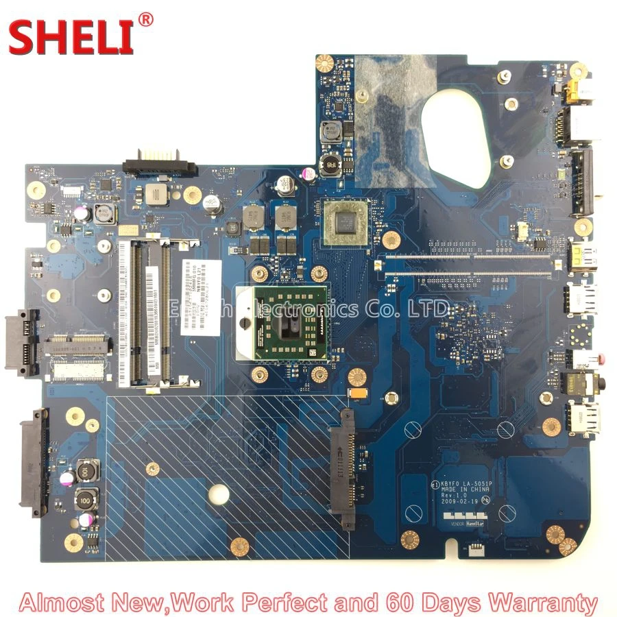 

SHELI MBBDU02001 MB.BDU02.001 Laptop Motherboard For Gateway NV73 LJ71 NV7309U KBYF0 LA-5051P Main Board System Board Free CPU