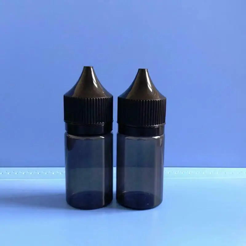 

20pcs/lot 30ml Plastic PET Black Dropper Bottles Liquid E Juice Eye Drop Bottle Pointed Tip pilfer-proof cap Vape Oil Container