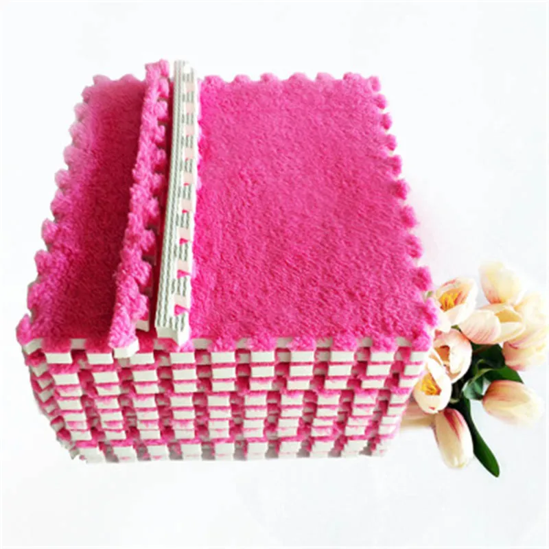 

26cm*26cm Baby Play mat Floor Puzzle Mat soft Shaggy suede Children's Rug Interlocking Exercise Crawl Floor Puzzle Carpe