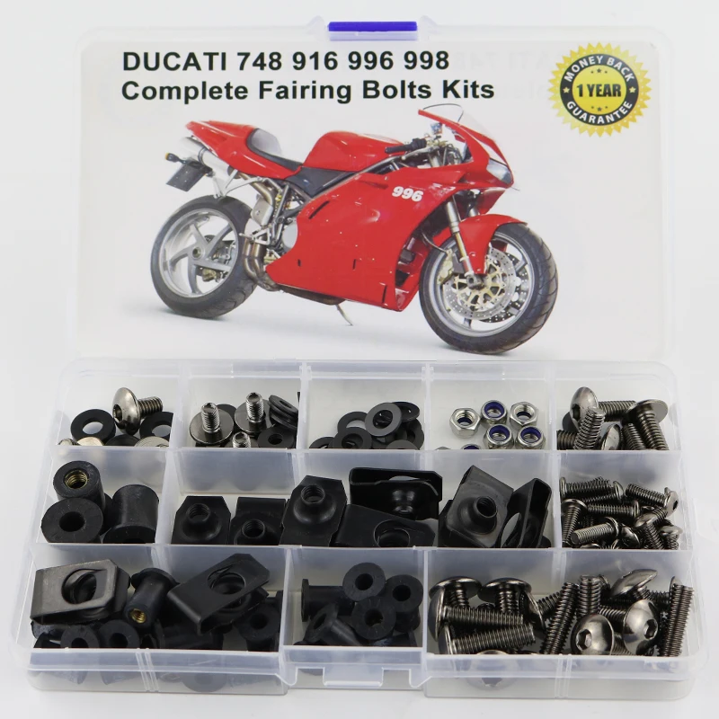 Для Ducati 748 916 996 998 аксессуары для мотоциклов Полный Обтекатель Болты комплект с OEM стиль шайба крепежные зажимы гайки винты сталь - Цвет: Titanium