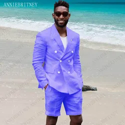 ANNIEBRITNEY Summer Style Suit Men Custom Made Double Breasted Coat Wedding Groom Tuxedo Slim Fit Mens Suits (Jacket+Short Pants ANNIEBRITNEY Summer Style Suit Men Custom Made Double Breasted Coat Wedding Groom Tuxedo Slim Fit Mens Suits (Jacket+Short Pants