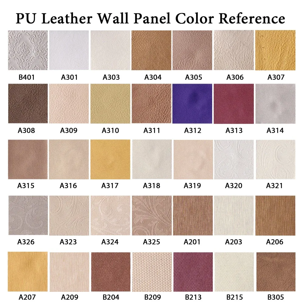 pu leather color reference