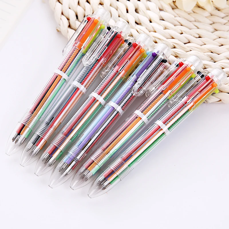 

1 Pcs Creative 6 Colors Transparent Rod Ballpoint Pen Novelty Kids Gift Student Mark School Stationery Supplies