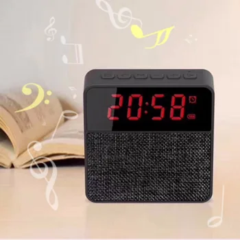 

Wireless Bluetooth Speaker LED Alarm Clock Hands-free Call Support TF Card Radio FM Receiver Time Display Stereo Music