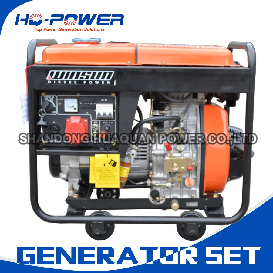 all in one diesel generator set mini alternator motor 5000w 6kva engine