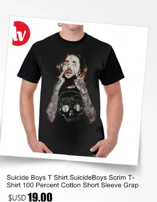 Футболка для мальчиков SuicideBoys Scrim, футболка из 100 полиэстера с коротким рукавом, графическая футболка, забавная уличная одежда, графическая футболка