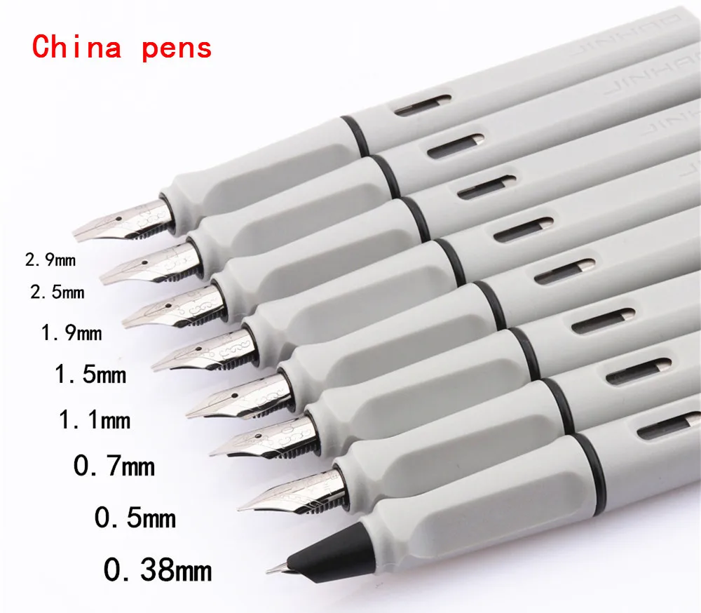 Jinhao 872 Gray 0.38/0.5/0.7/1.1/1.5/1.9/2.5/2.9mm Art Nib office Fountain Pen 