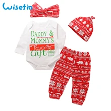 

Wisefin Baby Girl Clothes Christmas Baby Outfit Newborn Clothes Set Infant Clothing Toddler Girl Headbands+Baby Bodysuit+Skirts