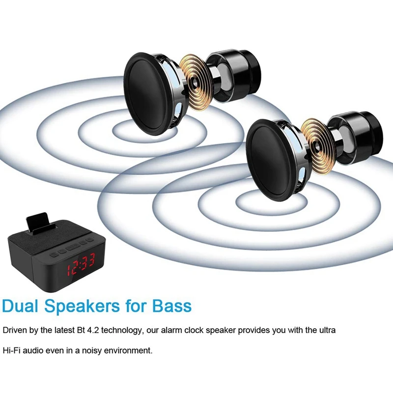 Цифровое радио Будильник все-в-одном дизайн с беспроводным динамиком, Am/Fm радио, Usb порт зарядки, повтор, Ac и батарея работает