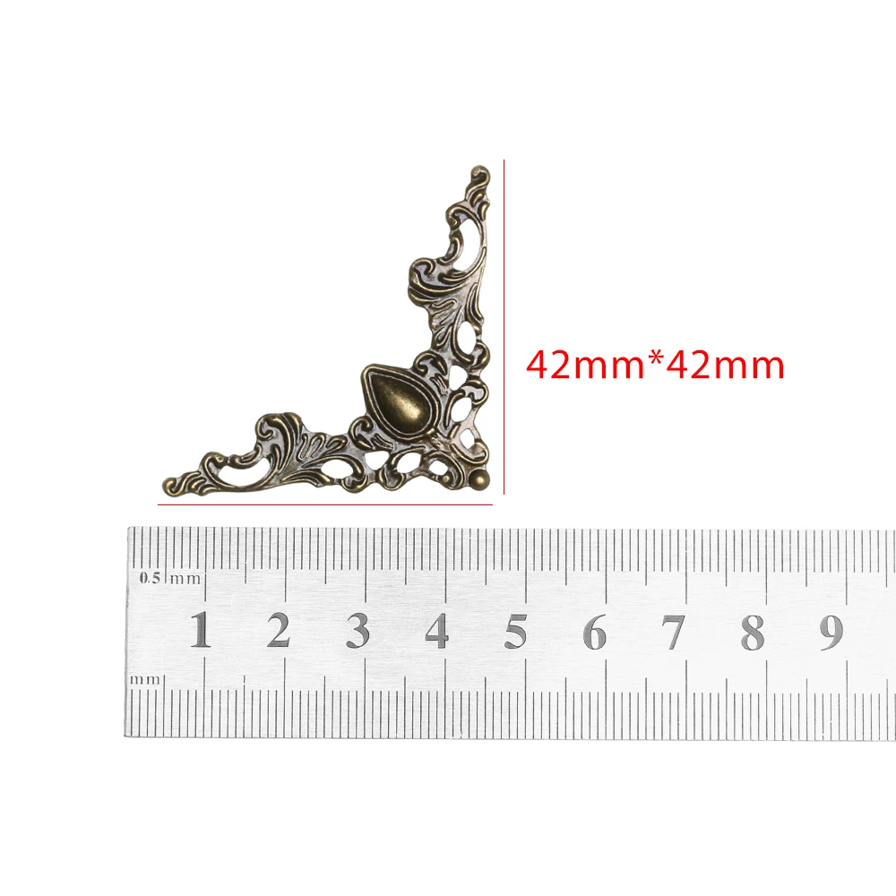 10 шт./компл. 40 мм коробка Тетрадь обложки для меню фоторамка мебель Декор протектор металлический угол кронштейны Золотая Бронза