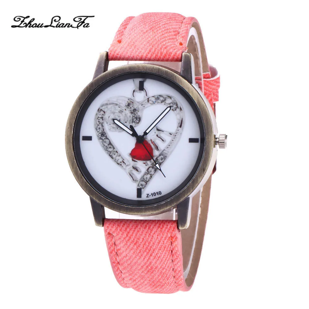 Zhoulianfa Brand Women's Watch Fashion Casual Leather Heart pattern Analog Quartz Round Watch Wristwatch For Female Gift Zhoulianfa Brand Women's Watch Fashion Casual Leather Heart pattern Analog Quartz Round Watch Wristwatch For Female Gift