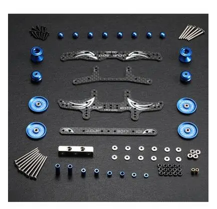 1 комплект MA/AR/S2/MS/FM модификация шасси комплект запасных частей комплект J-CUP версия для Tamiya Mini 4WD RC модель автомобиля - Цвет: MS blue