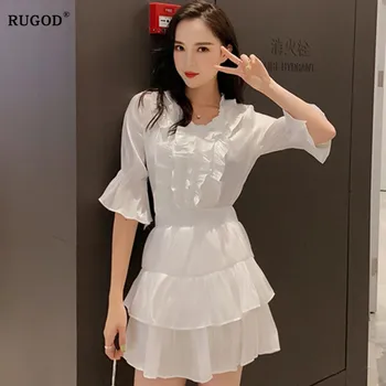 

RUGOD ensemble femme 2 pieces pantalon Wooden ear shirt Half body casual 2 piece outfits for women