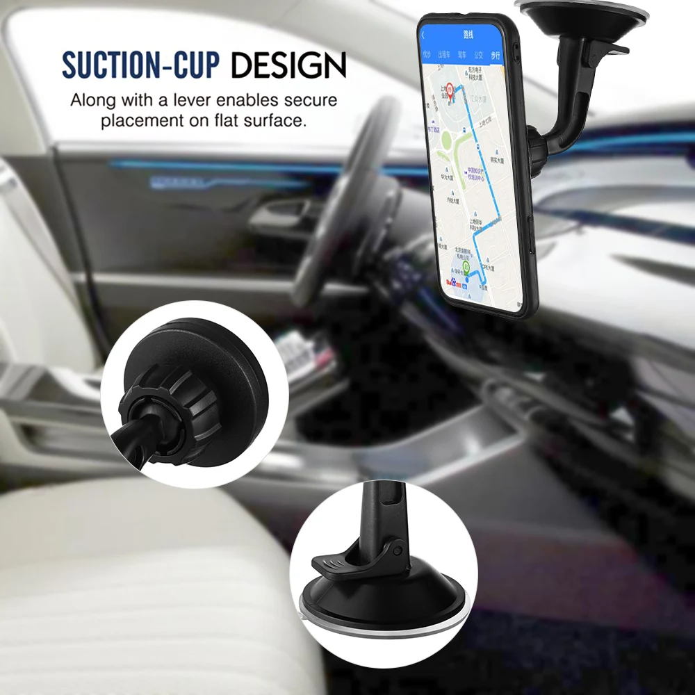 

360 degree Magnetic Mount Car Windshield Dashboard Suction Cup Cell Phone Holder Stand Strong Magnet Multifunction Holders