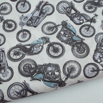 

145cmx100cm Cotton Poplin Fabric for textile, patchwork, cloth - motocycle