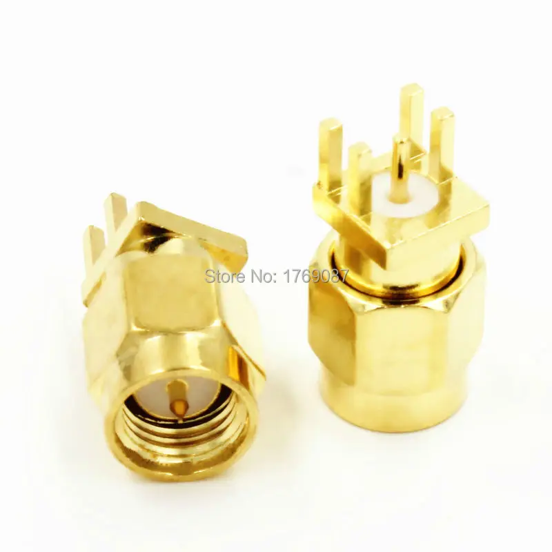 

20PCS SMA Male Plug Solder Edge PCB Clip Mount RF Connector 1.6mm Spacing