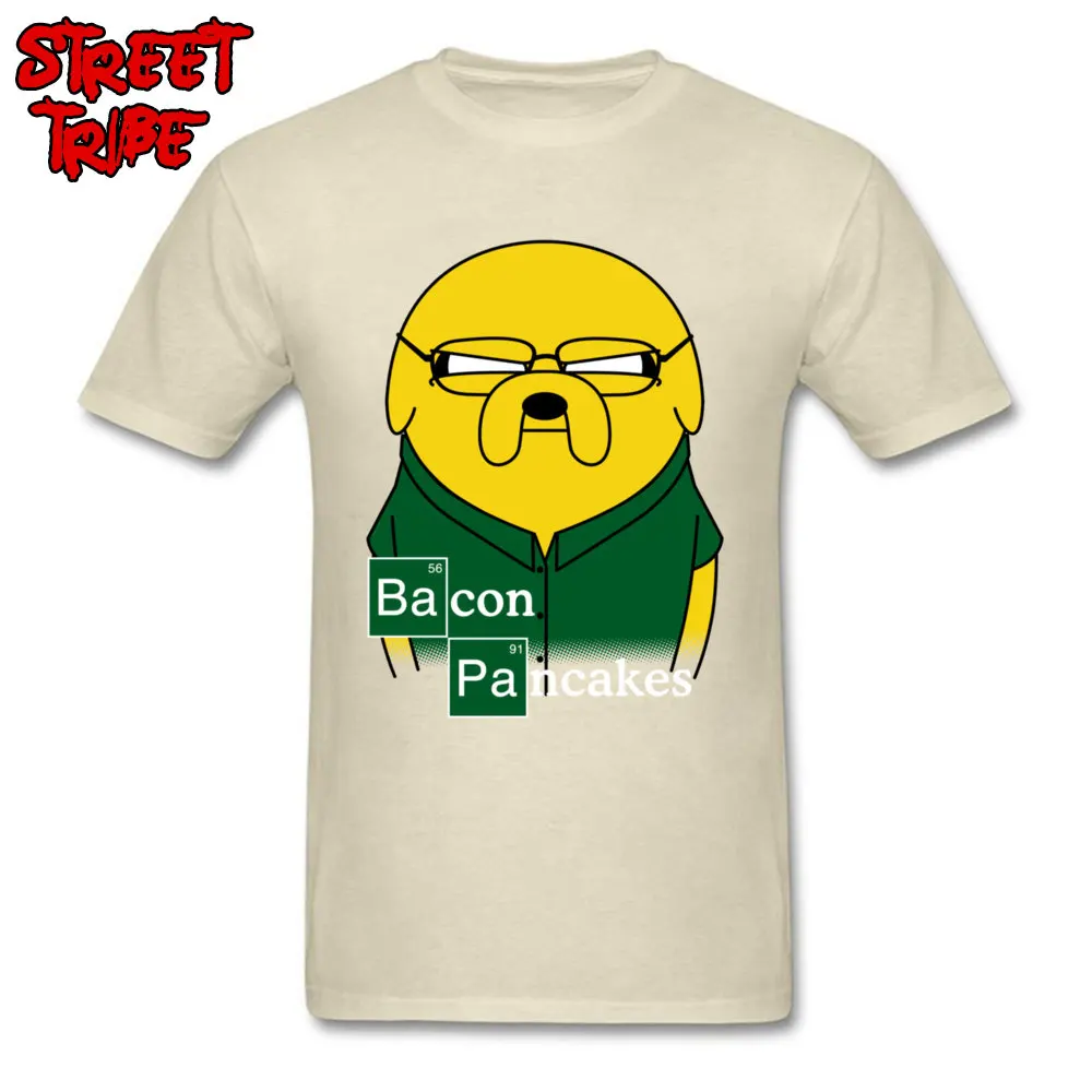 Bacon Pancakes Summer T-Shirt for Men 100% Cotton Fabric April FOOL DAY Tops & Tees Tshirts Short Sleeve Hot Sale Round Neck Bacon Pancakes beige